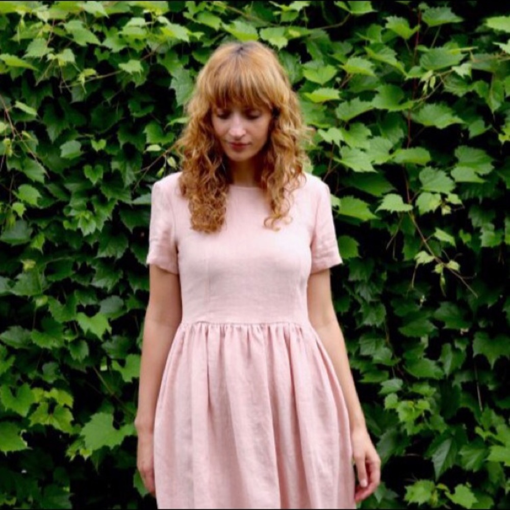 SOLD // Off On Clothing Dusty Rose Linen Dress